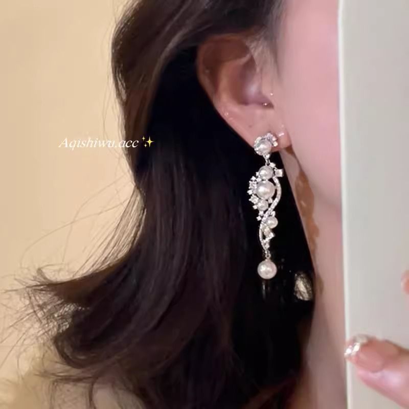 Pearl Faux Earring Dangle Alloy