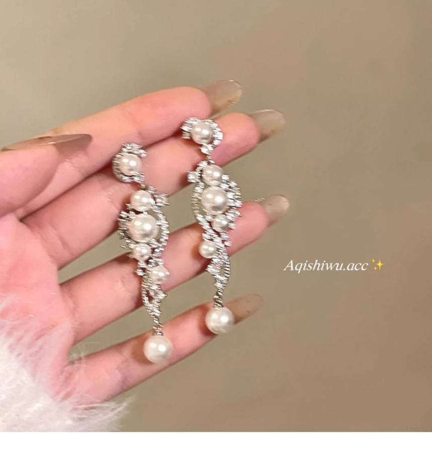 Pearl Faux Earring Dangle Alloy