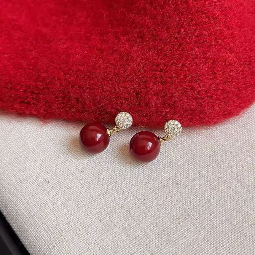 Drop Alloy Earring Bead Rhinestone