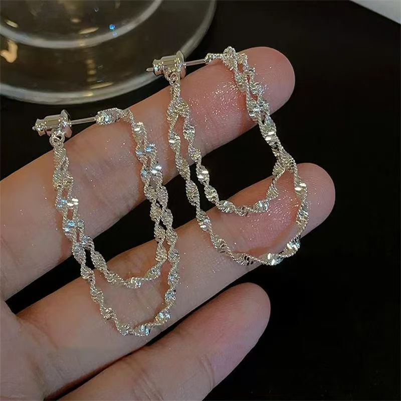 Alloy Helical Layered Earring Hoop