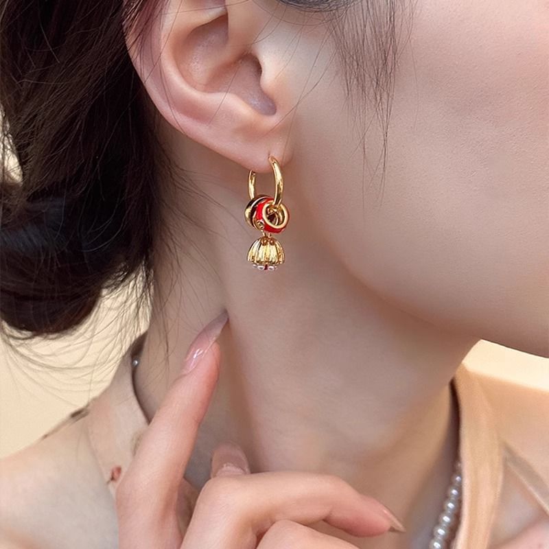 Lotus Drop Earring Alloy