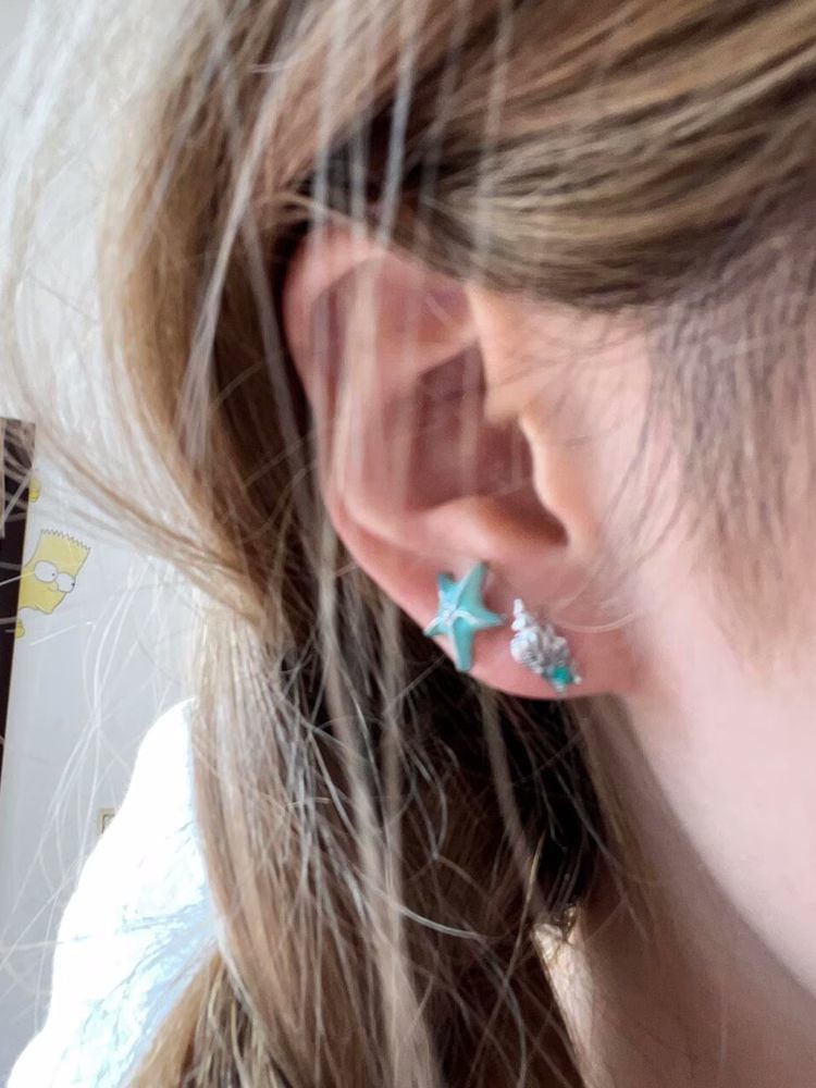 Stud Asymmetrical Starfish Alloy Earring