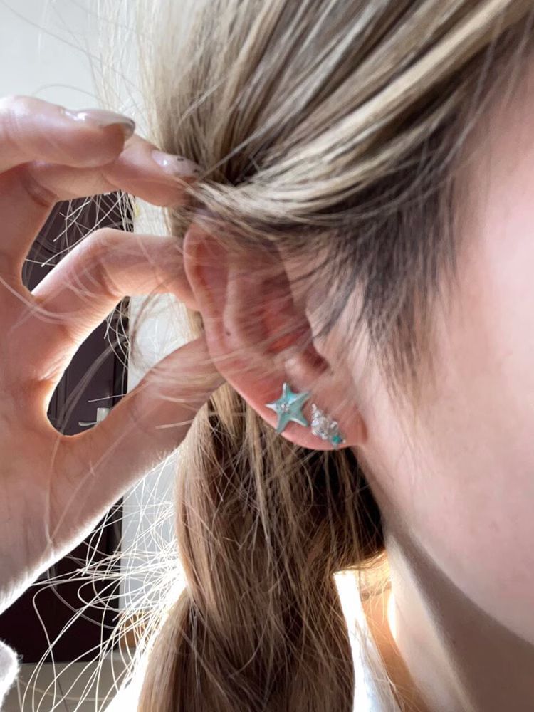 Stud Asymmetrical Starfish Alloy Earring