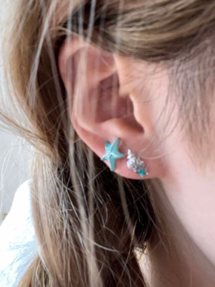 Stud Asymmetrical Starfish Alloy Earring