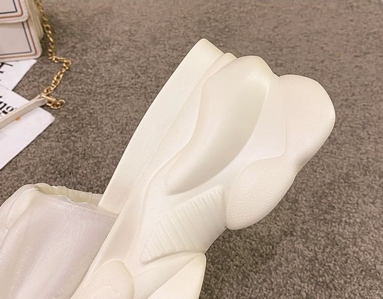 Sandals Slide Ruched Platform Plain