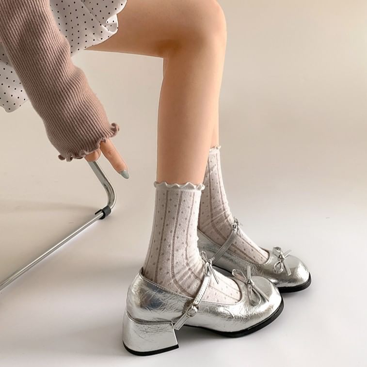 Accent Jane Block Ribbon Heel Pumps Mary