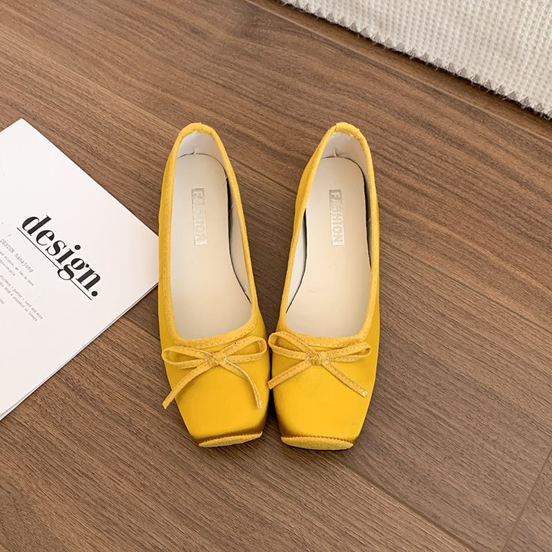 Toe Square Accent Ribbon Flats