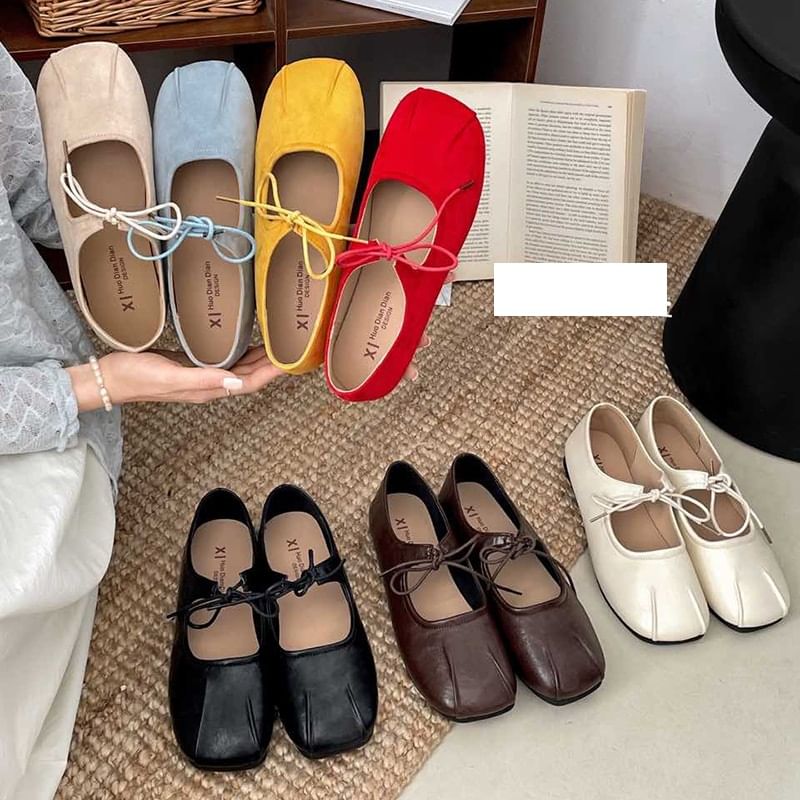 Ribbon Square Flats Toe