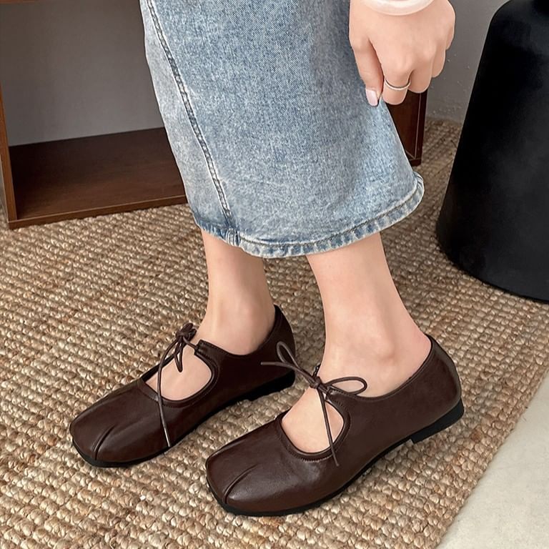 Ribbon Square Flats Toe