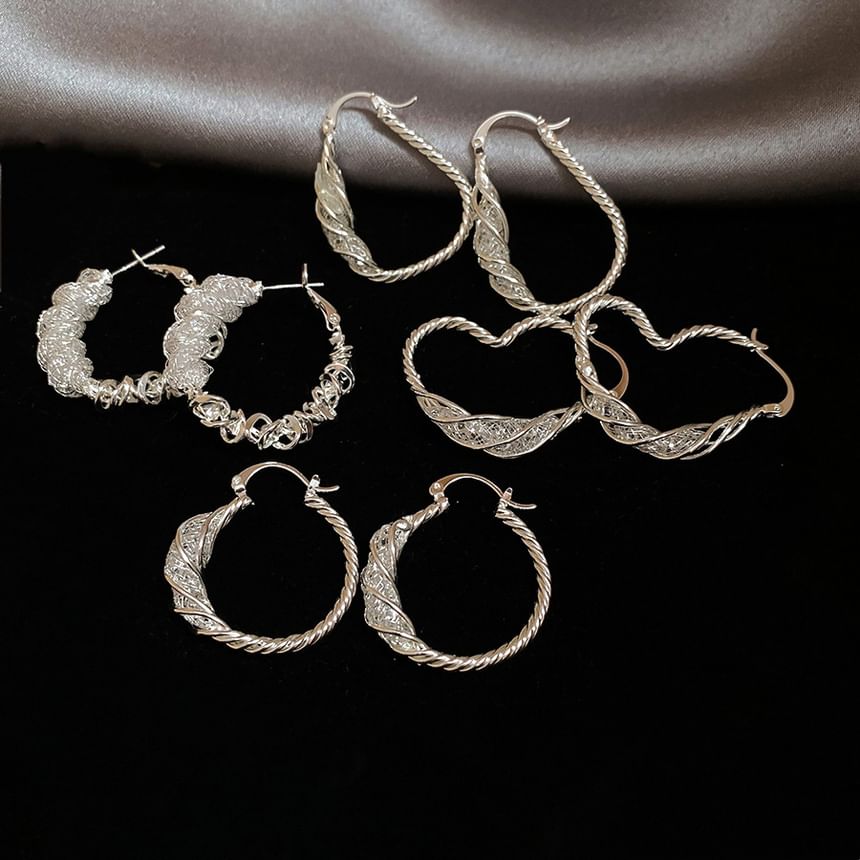 Earring Hoop (Various Designs) Twisted Alloy