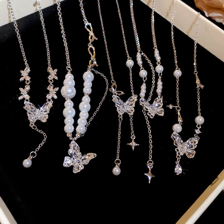 Choker Alloy Pearl Faux Designs) Pendant (Various