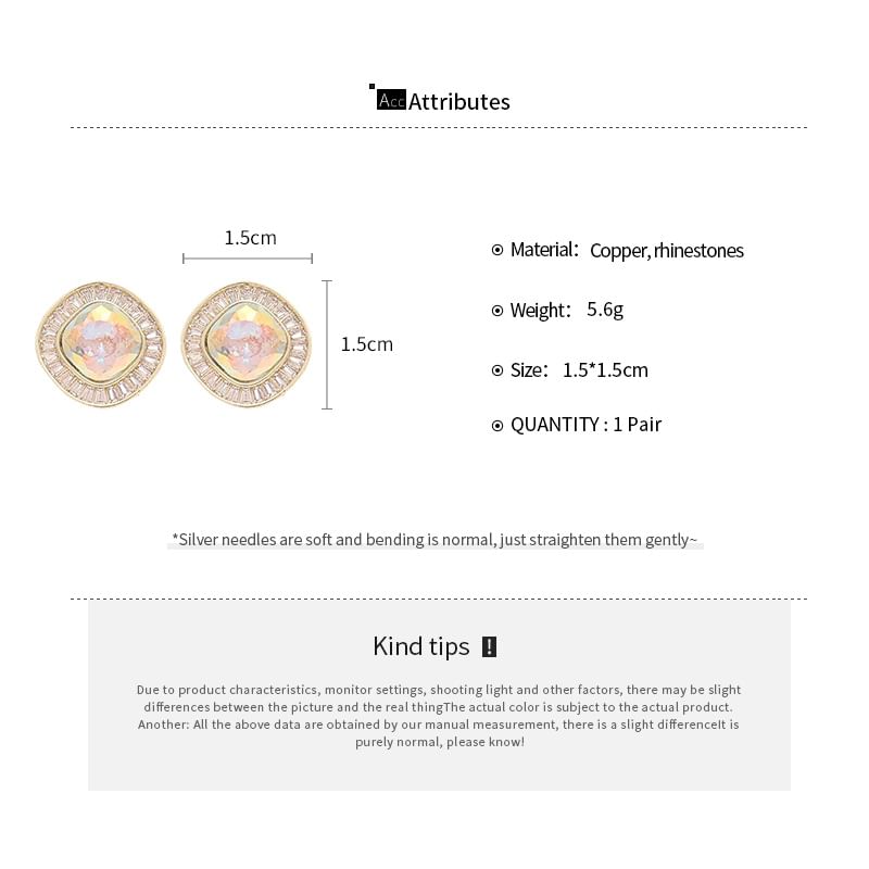 Stud Rhinestone Earring Alloy