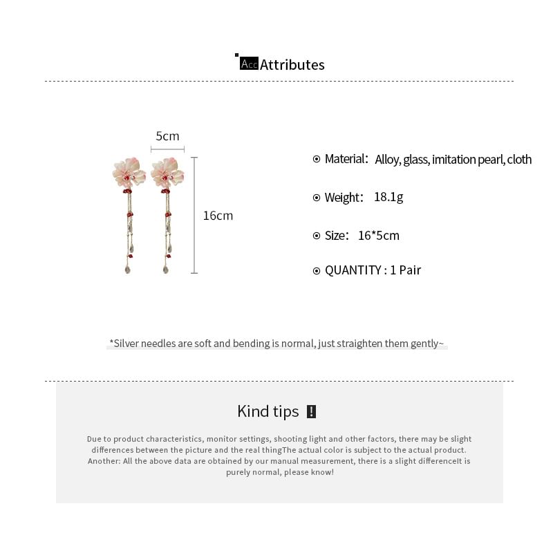 Alloy Floral Designs) Fabric Dangle Earring (Various