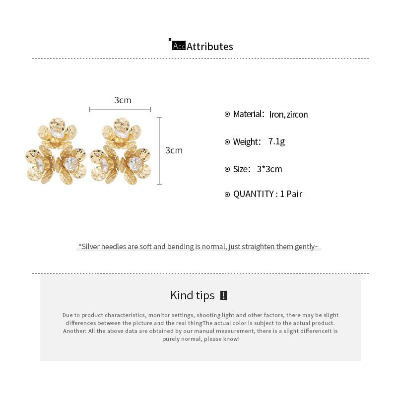 Alloy Floral Earring Rhinestone Statement