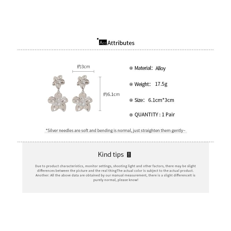 Floral Earring Drop Pendant / Necklace Alloy