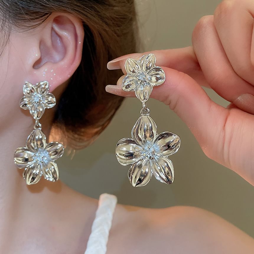 Floral Earring Drop Pendant / Necklace Alloy