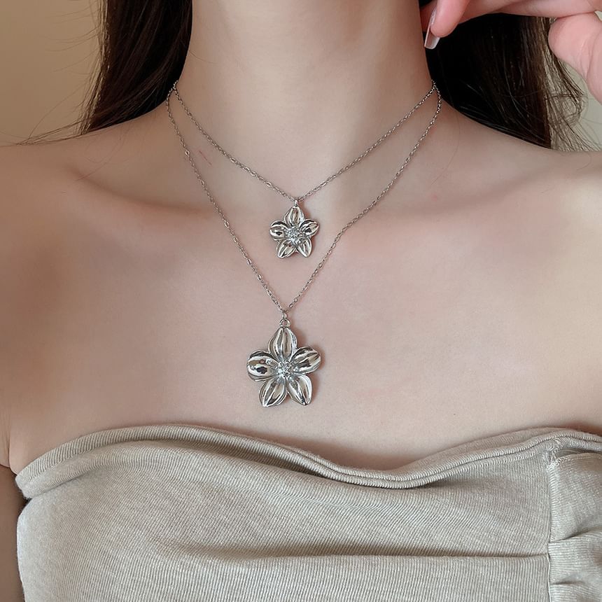 Floral Earring Drop Pendant / Necklace Alloy