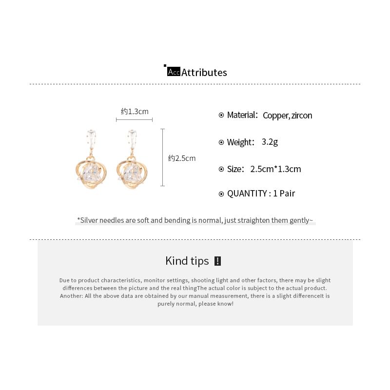 Drop Rhinestone Earring Alloy