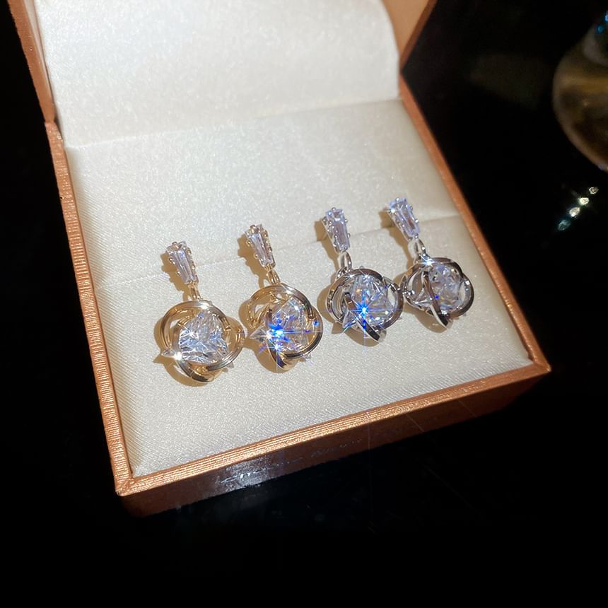 Drop Rhinestone Earring Alloy