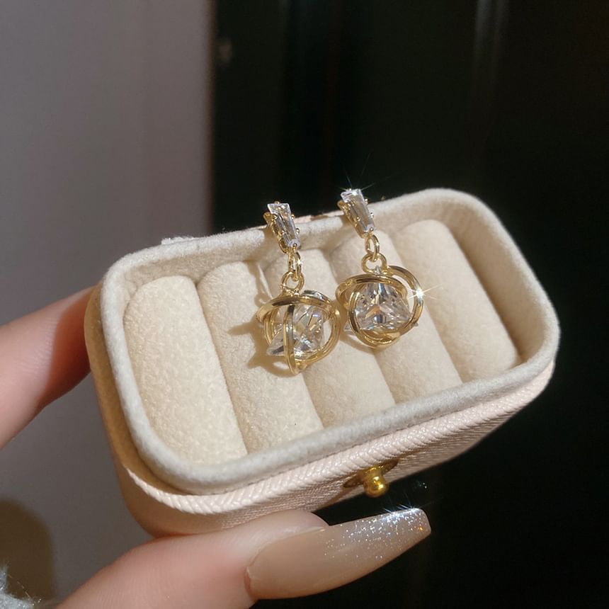 Drop Rhinestone Earring Alloy