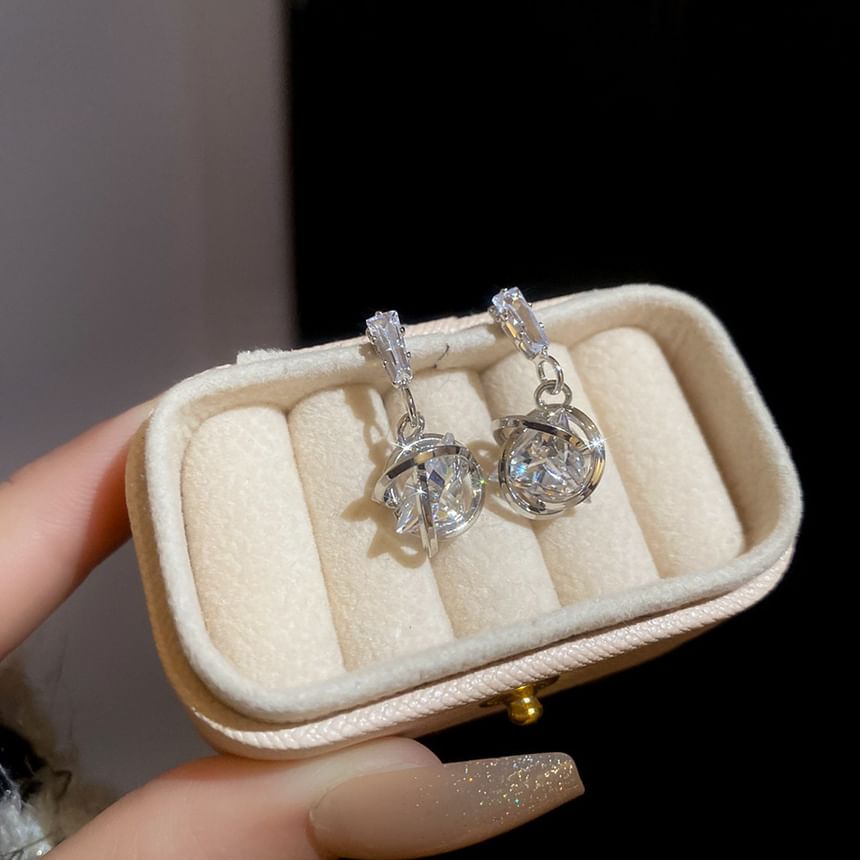Drop Rhinestone Earring Alloy