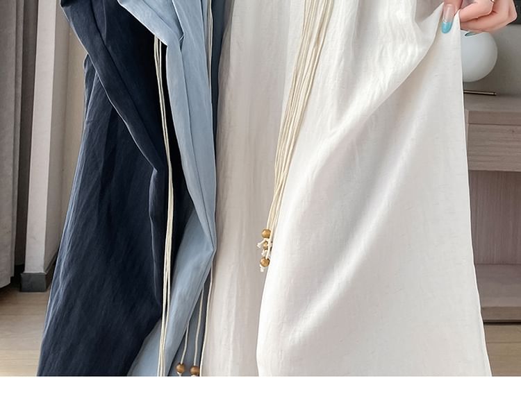 (Various Plain Waist High Leg Pants Wide Designs)