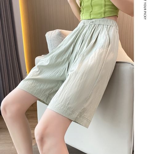 Plain Shorts Waist Drawstring