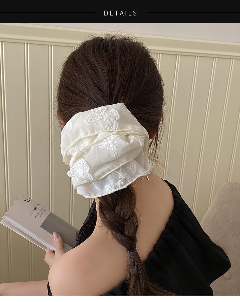 Butterfly Embroidered Scrunchie