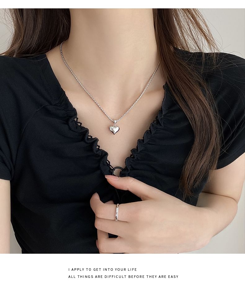 Pendant Necklace Heart Alloy