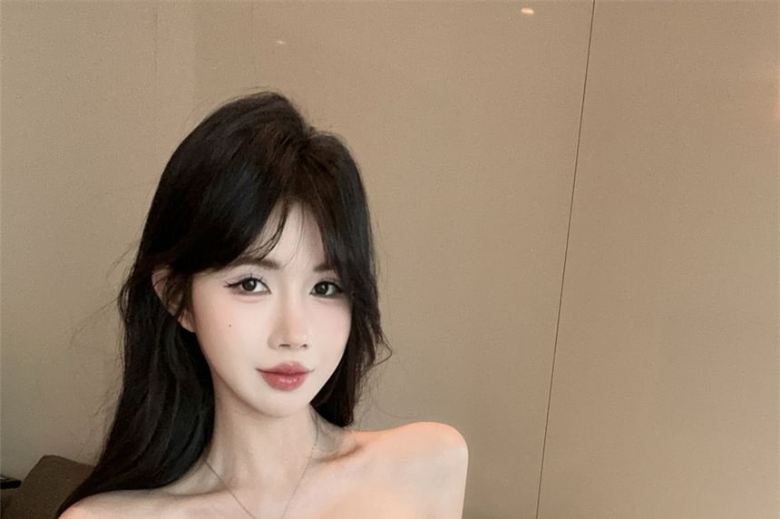 Mock Two-Piece Crop Plaid Trim Cap-Sleeve Top