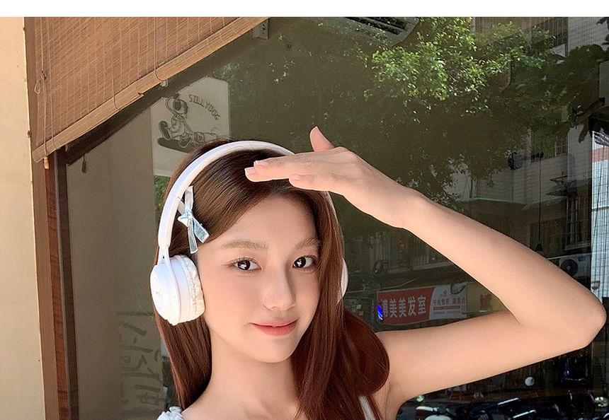 Crewneck Top Trim Plain Frill Tank