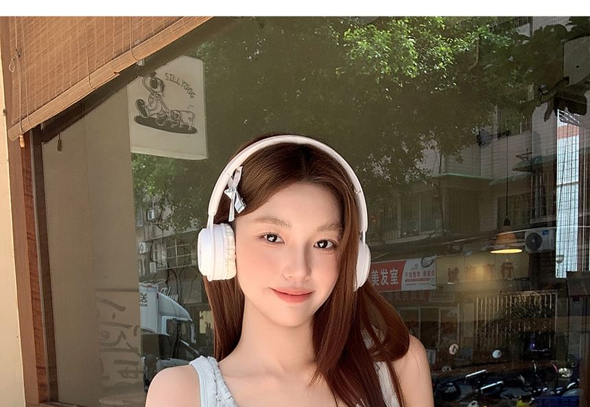 Crewneck Top Trim Plain Frill Tank