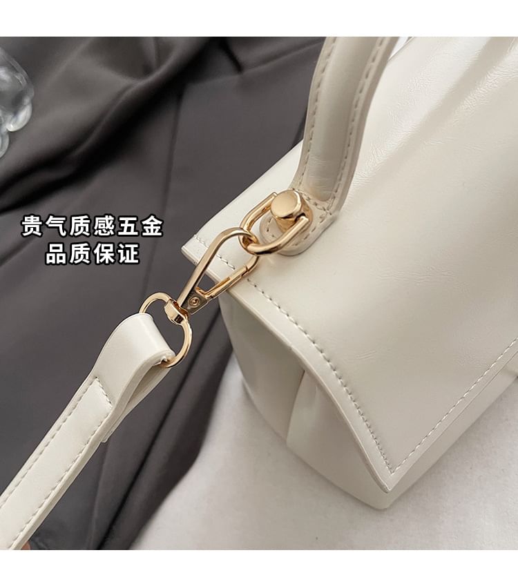 / Set Lock Bag Flap Faux Leather Crossbody Charm Handle Twist Top