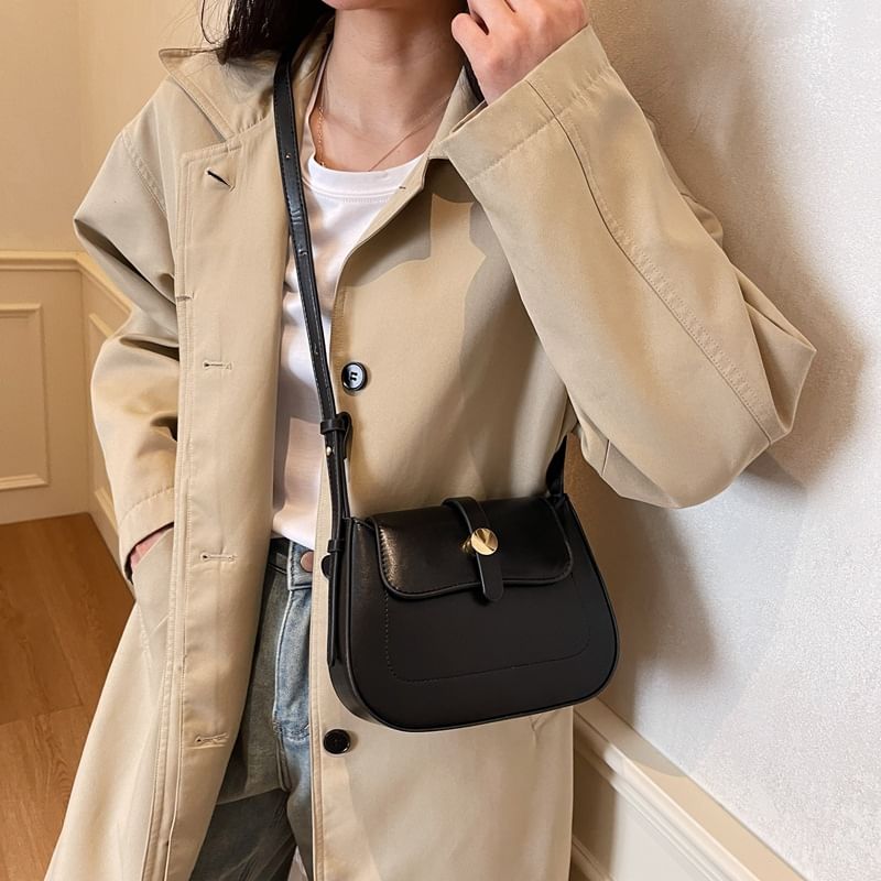 Plain Bag Flap Leather Crossbody Faux