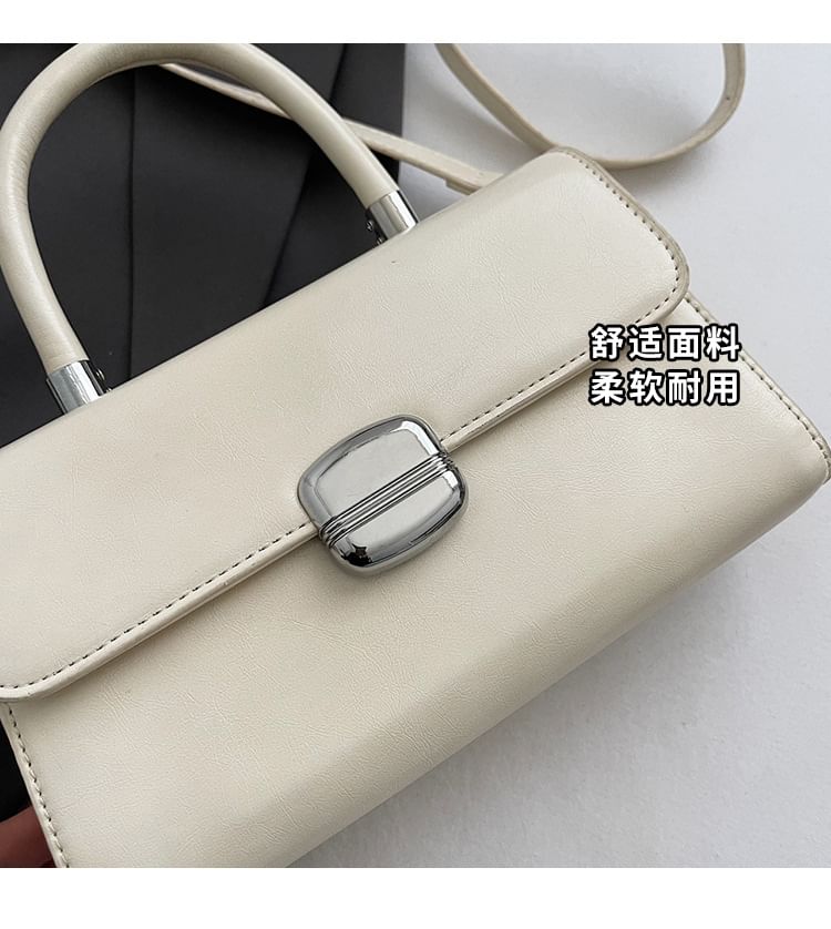 Handle Bag Top Leather Crossbody Flap Faux Plain
