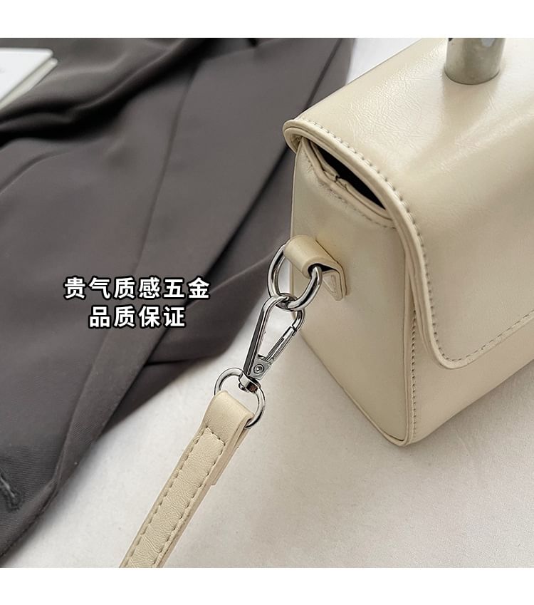 Handle Bag Top Leather Crossbody Flap Faux Plain