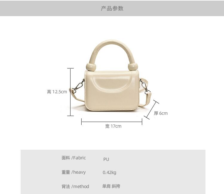 Leather Faux Crossbody Handle Plain Top Bag