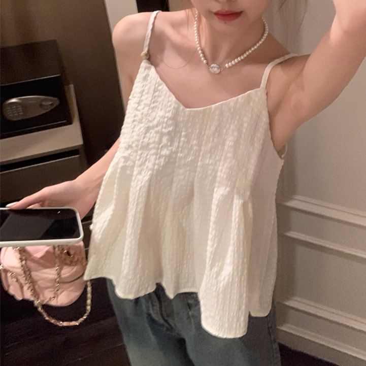 Plain Flowy Top V-Neck Cami Crop