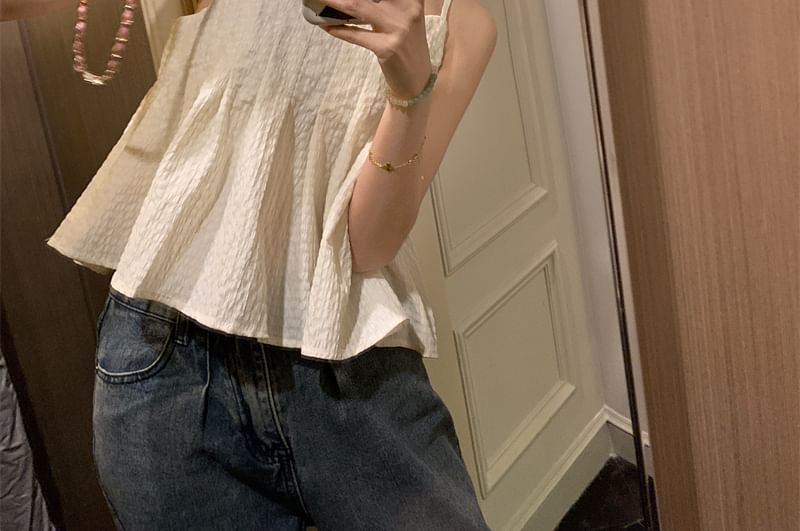 Plain Flowy Top V-Neck Cami Crop