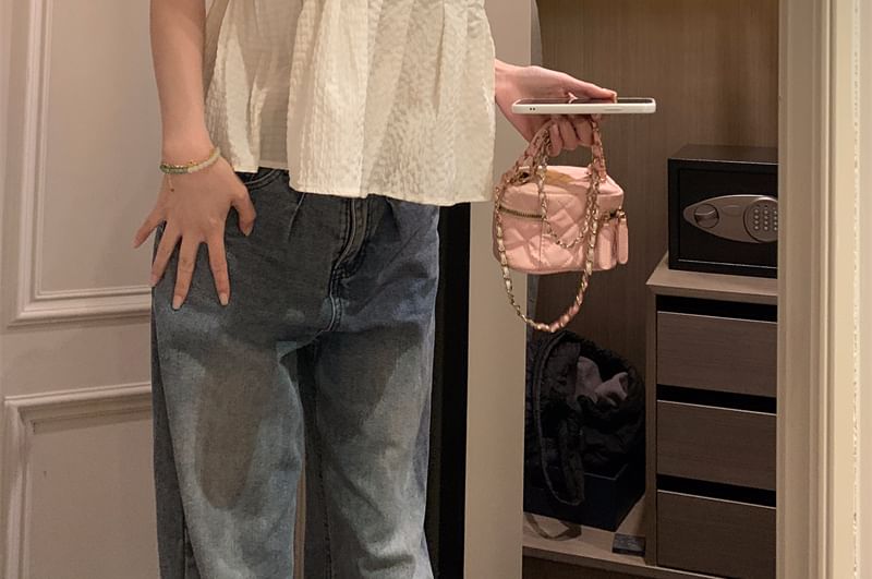 Plain Flowy Top V-Neck Cami Crop