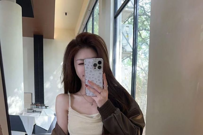 Hem Top Panel Lace Ruffle Cowl Asymmetrical Camisole Neck