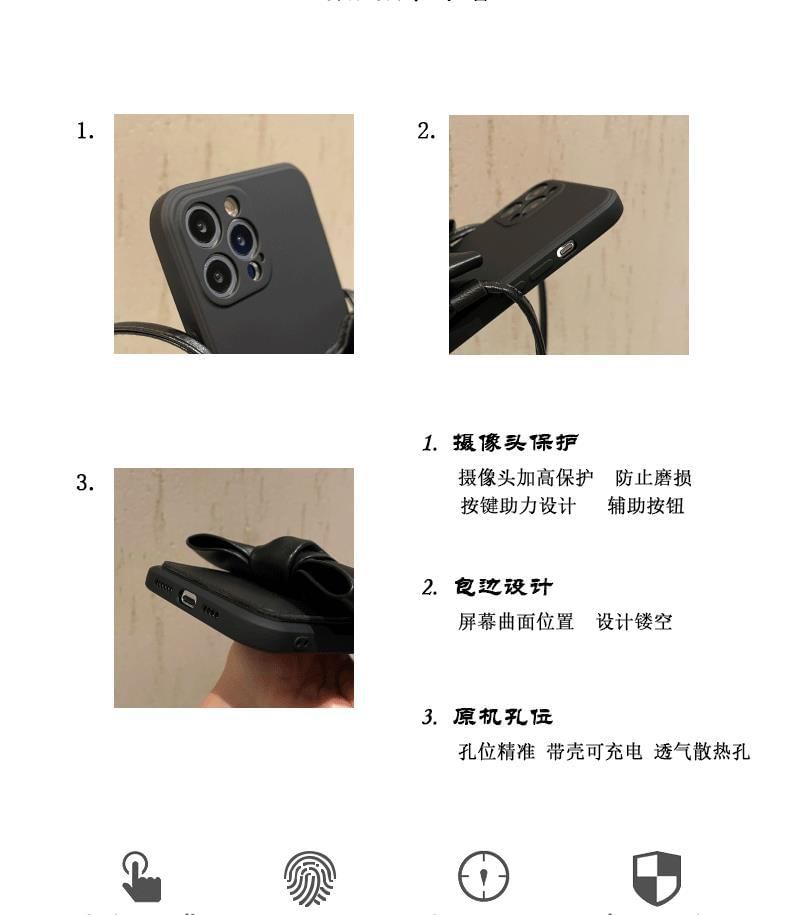 with Case Holder Bow Phone Lanyard Leather Faux Card