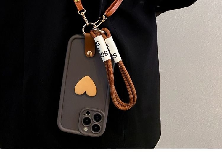 with Strap Heart Set Case Lanyard / Phone