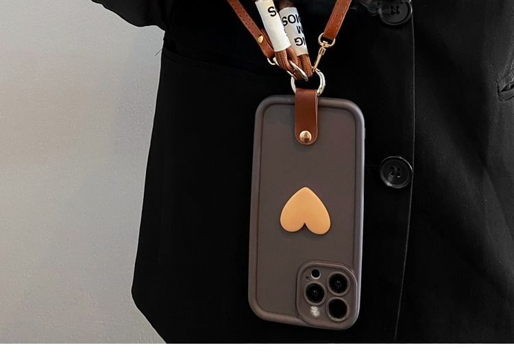 with Strap Heart Set Case Lanyard / Phone