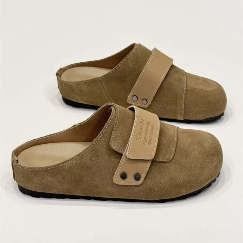 Genuine Platform Leather Mules