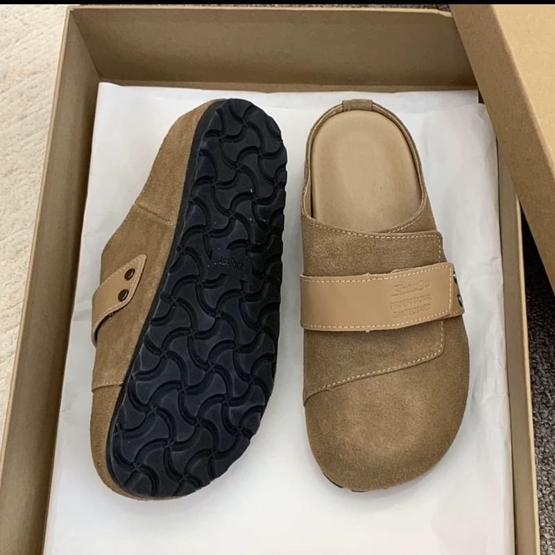 Genuine Platform Leather Mules