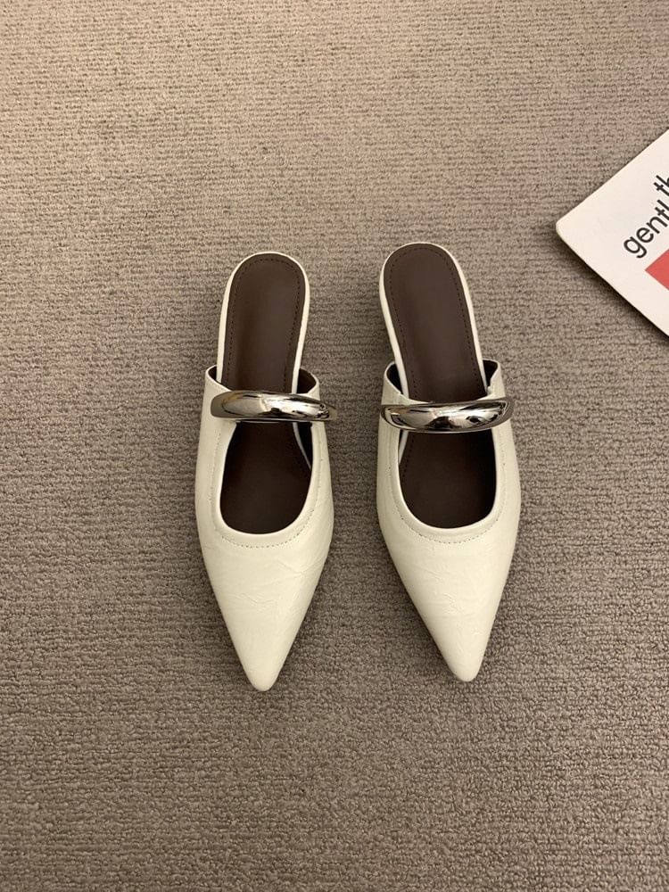 Wedge Jane Mary Pointed Toe Mules