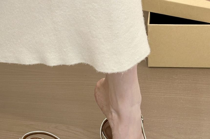 Heel Toe Pumps Pointed Kitten Slingback Buckled