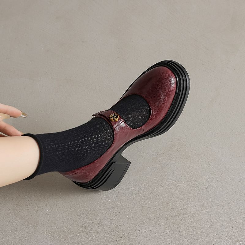 Block Mary Jane Pumps Platform Heel