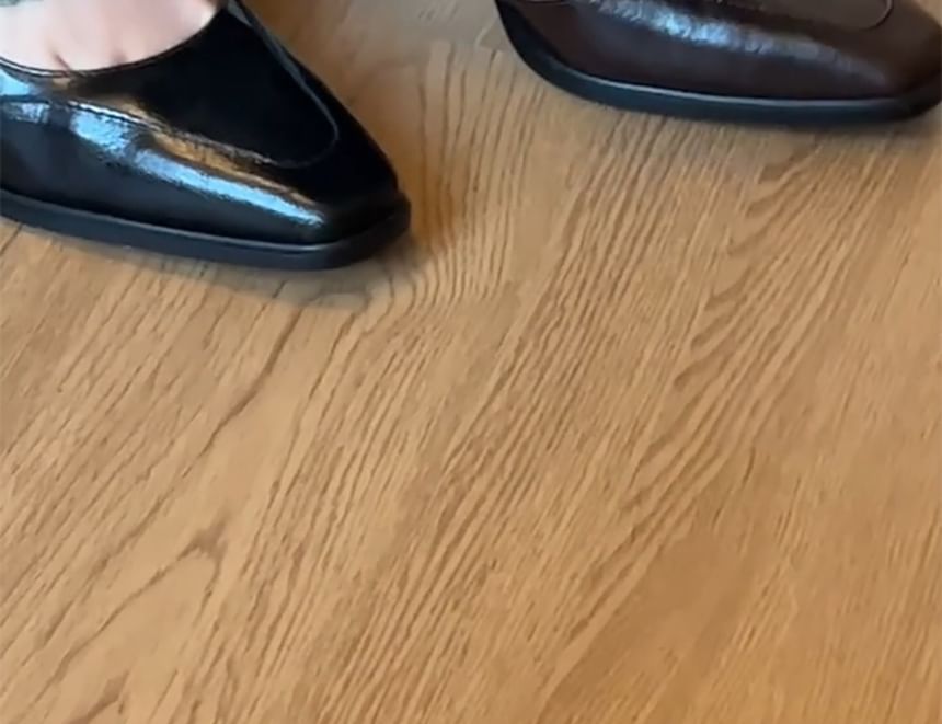 Jane Heel Panel Toe Mary Square Block Pumps